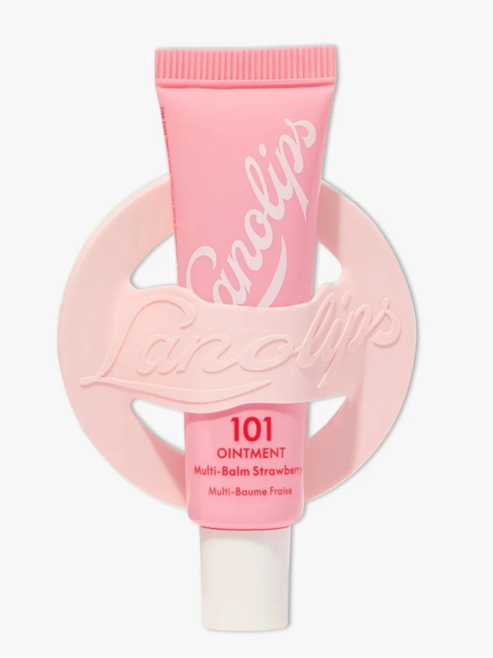 Lanolips Strawberry 101 Ointment & Phone Lip Balm Holder Lipgloss Pink NEW NWT